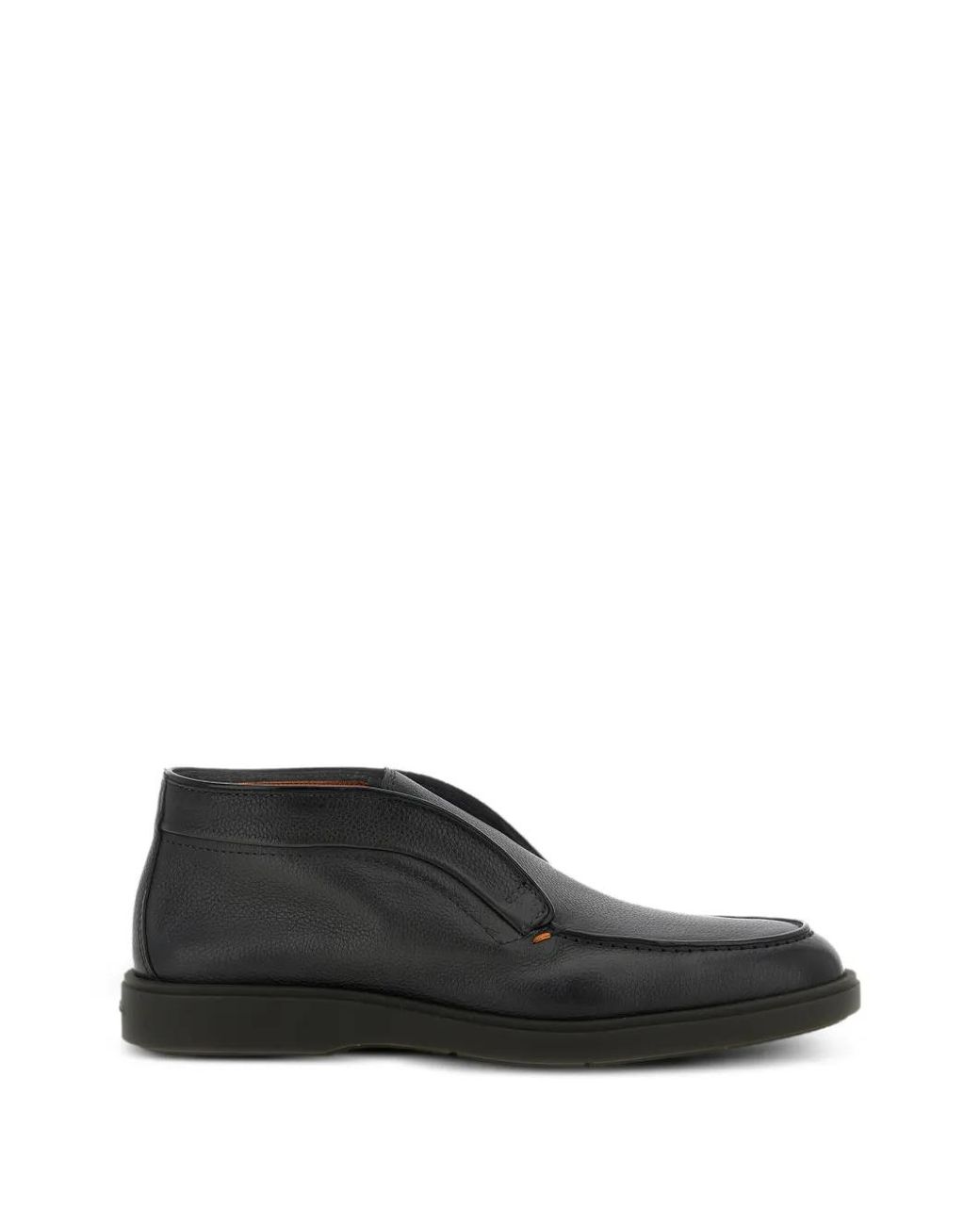Santoni Black Digits Hammered Leather Ankle Boots for men