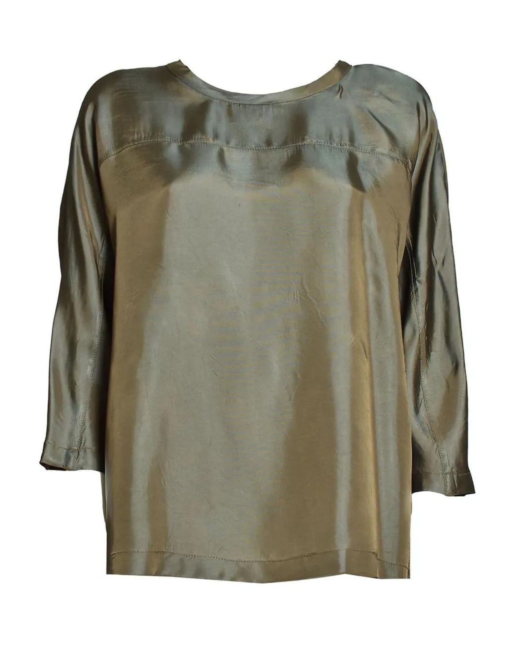 Aspesi Green Satin-Finish Blouse