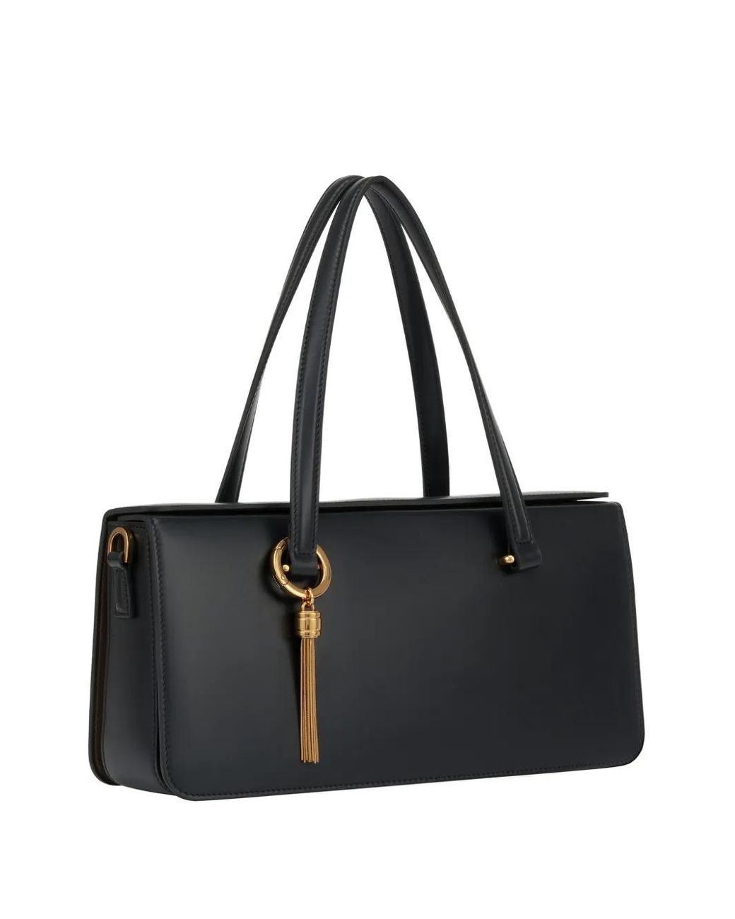 POTAMY Black Medium Elongated Tote Bag