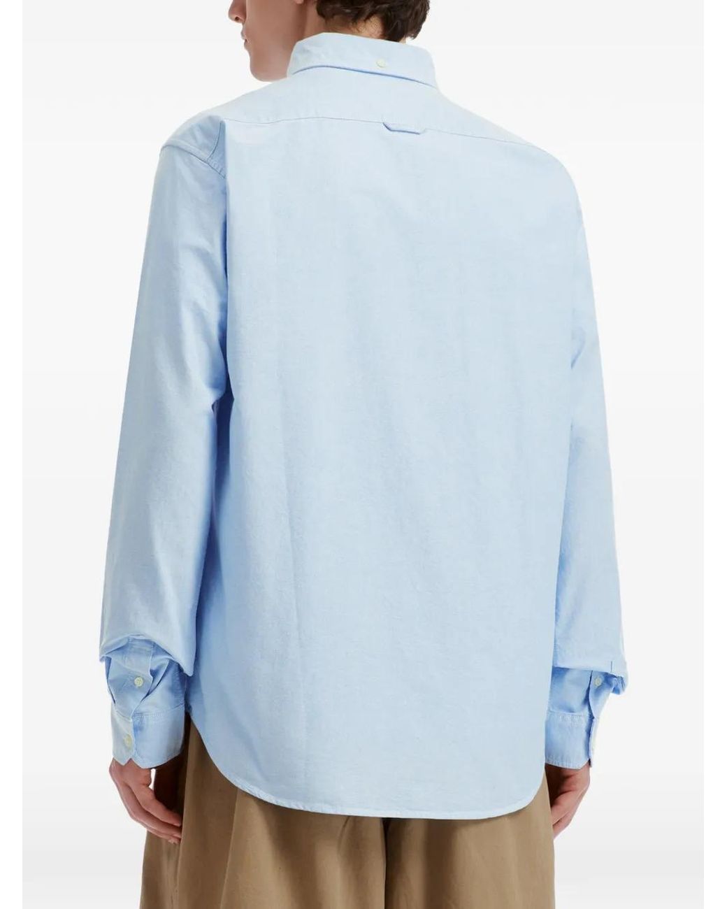 Chocoolate Button-Down Overhemd Met Beerpatch in het Blue voor heren