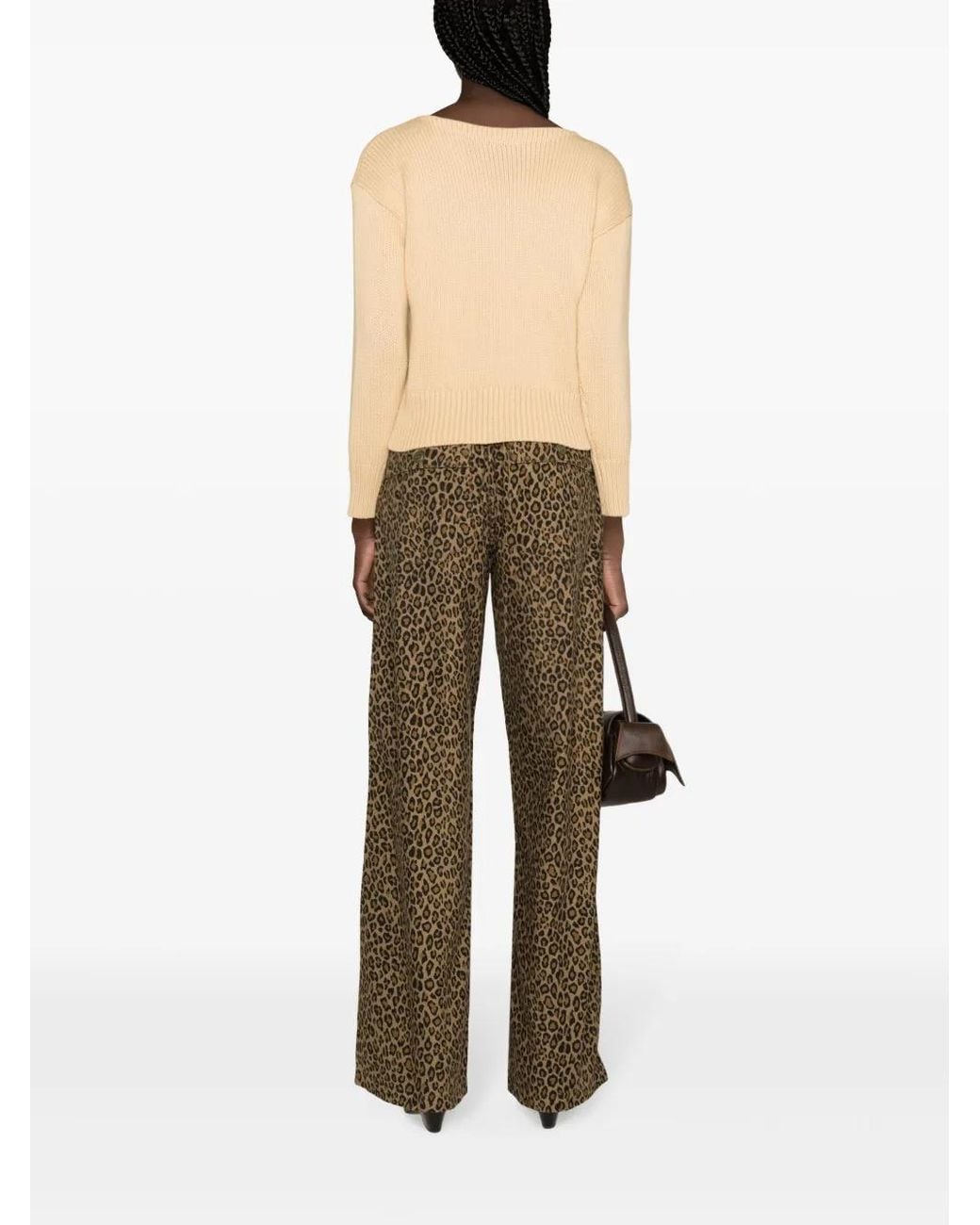 R13 Natural Pullover Mit Logo-Patch