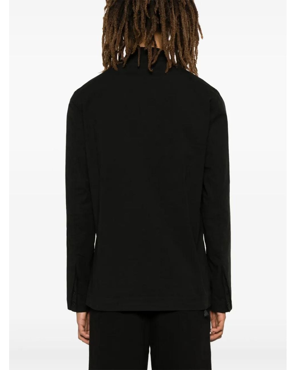 Transit Black Band-Collar Shirt for men