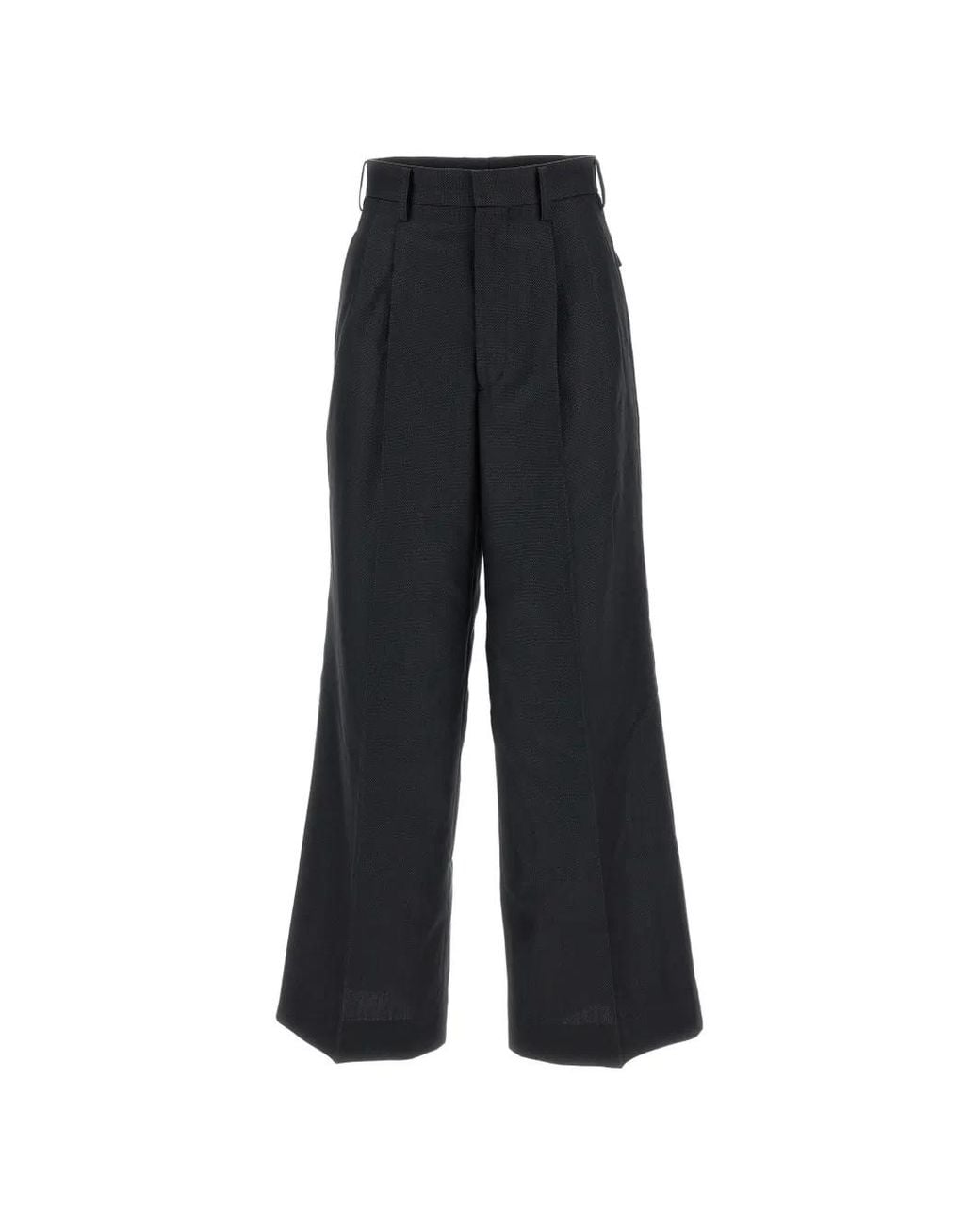 Junya Watanabe Black Pleated Wide-Leg Trousers