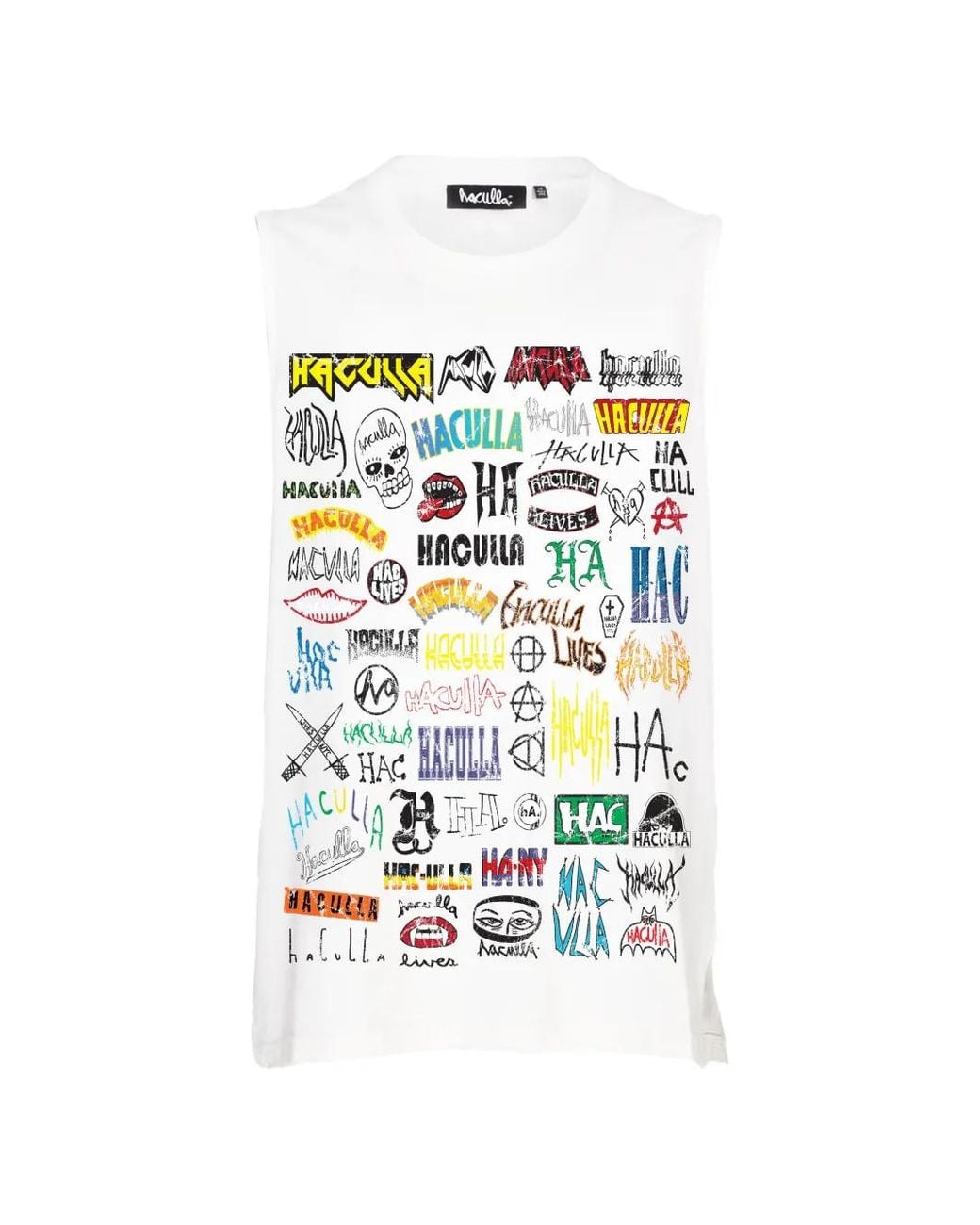 Haculla White Logo-Print Tank Top for men