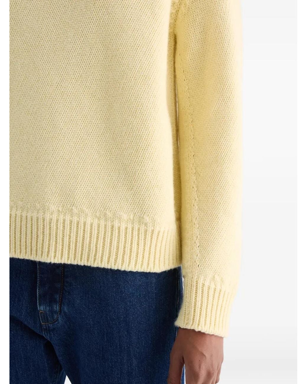 Jil Sander Natural Cashmere Blend Crew-Neck Sweater