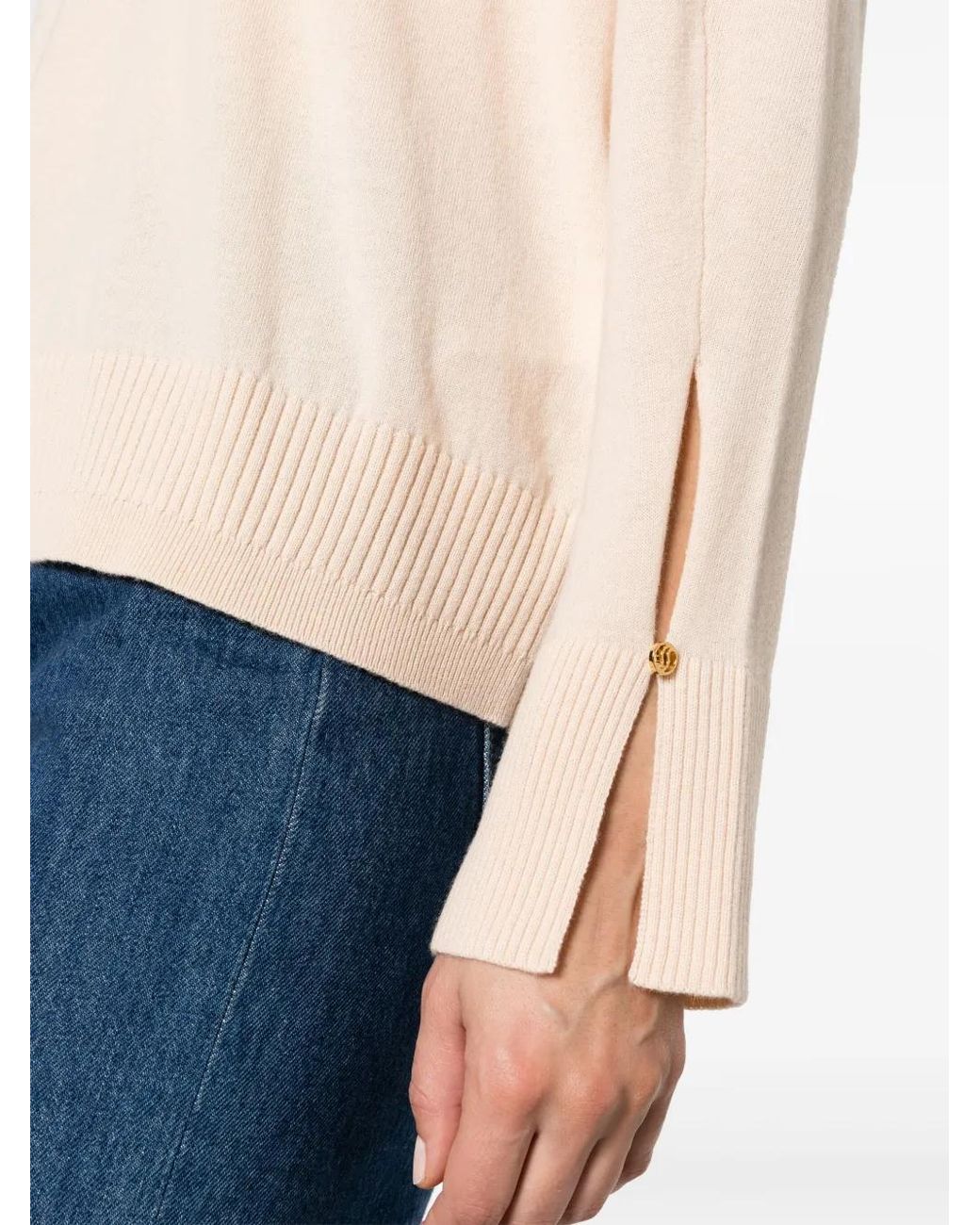 Stella McCartney Natural Crew-Neck Long-Sleeve Jumper
