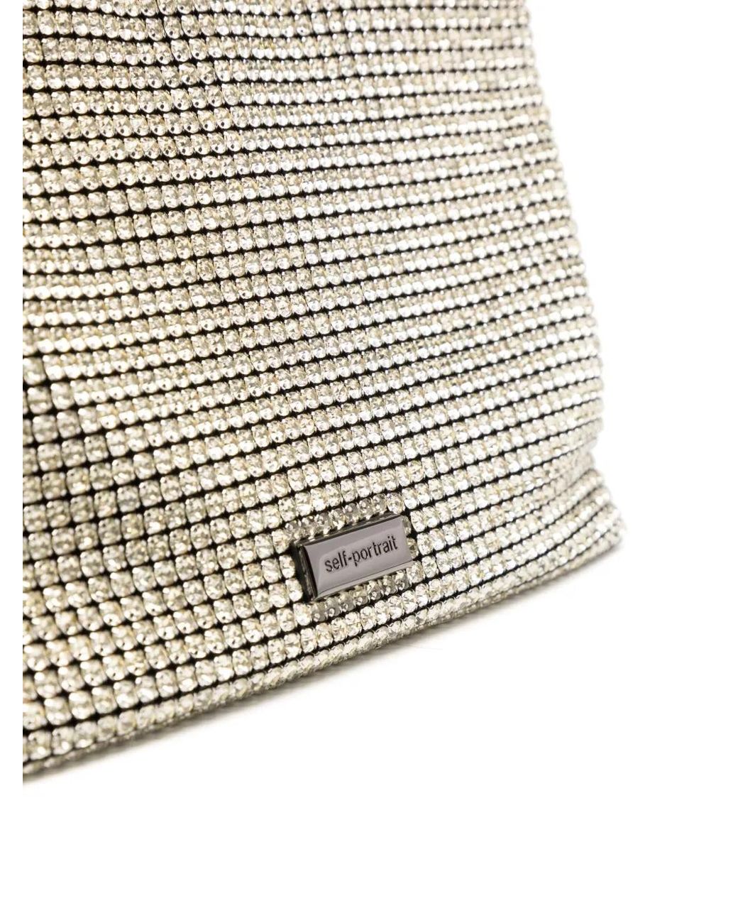 Self-Portrait Metallic Medium Chainmail Shoulder Bag