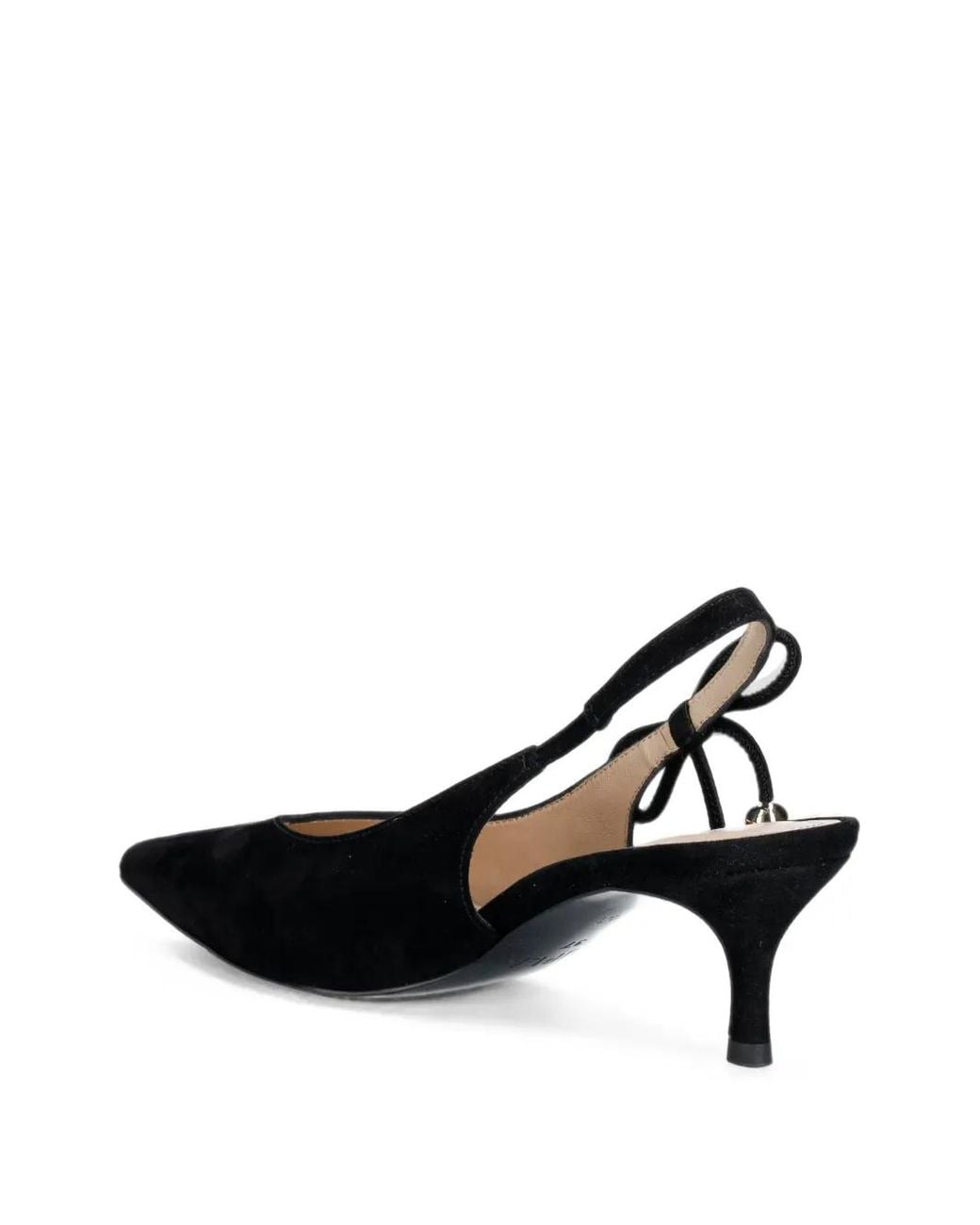 Furla Black Bow-Detail Slingback Pumps