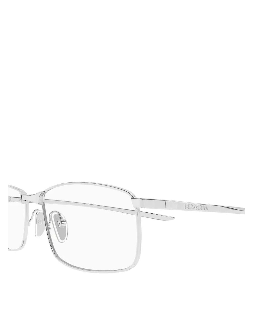Balenciaga White Rectangle Glasses for men