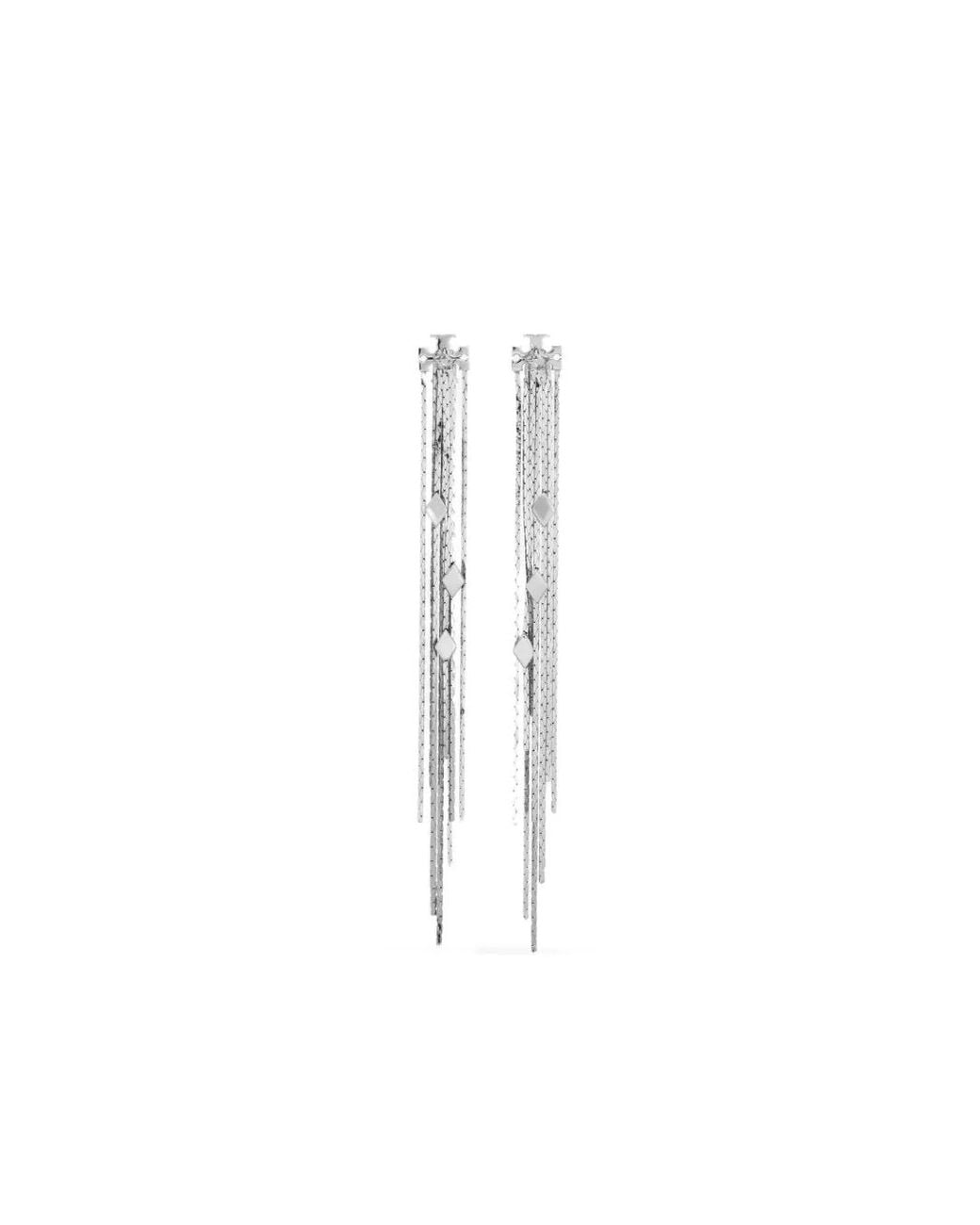 Orecchini Con Catena di Tory Burch in White