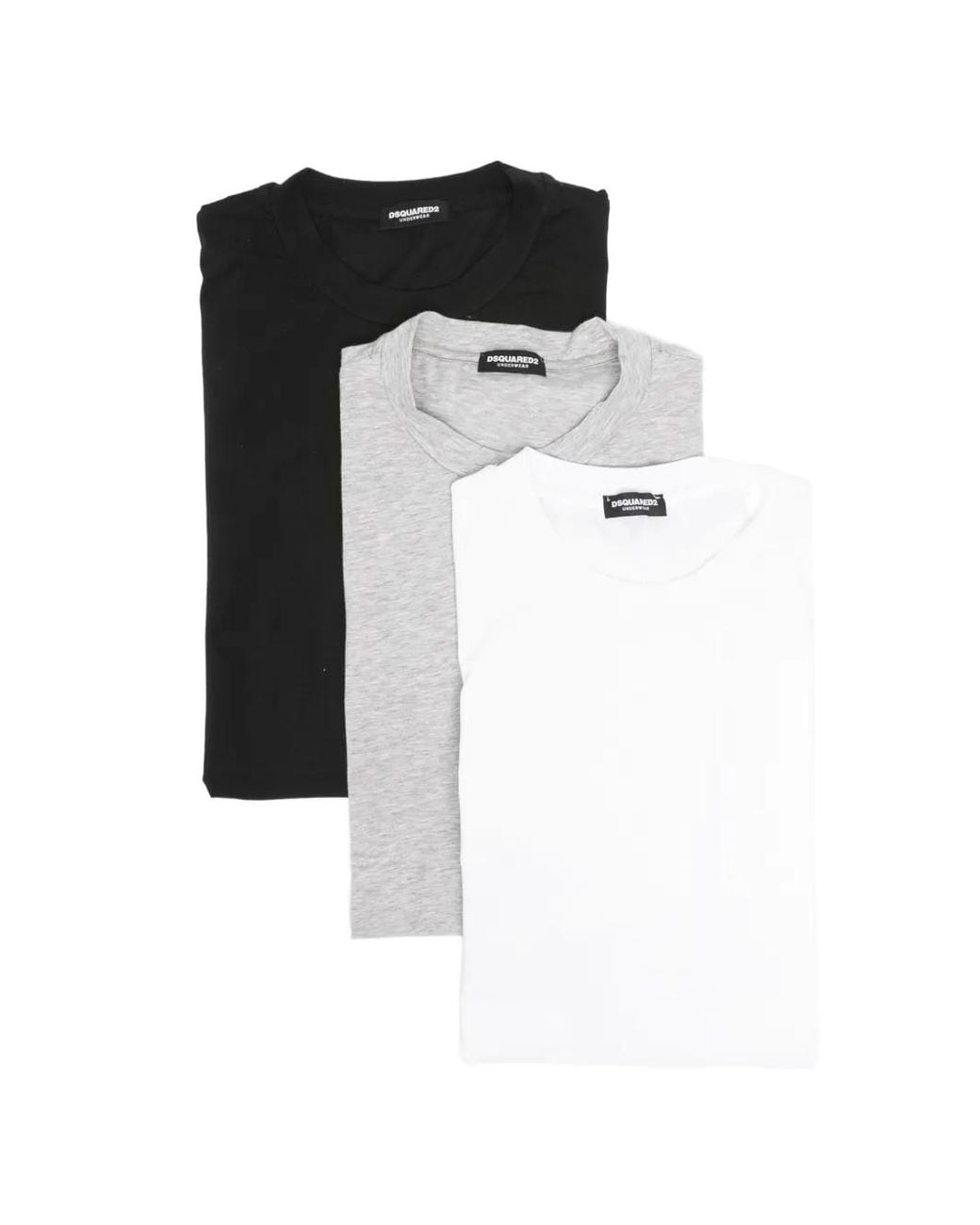 DSquared² Black Crew-Neck T-Shirt (Set Of Three) for men
