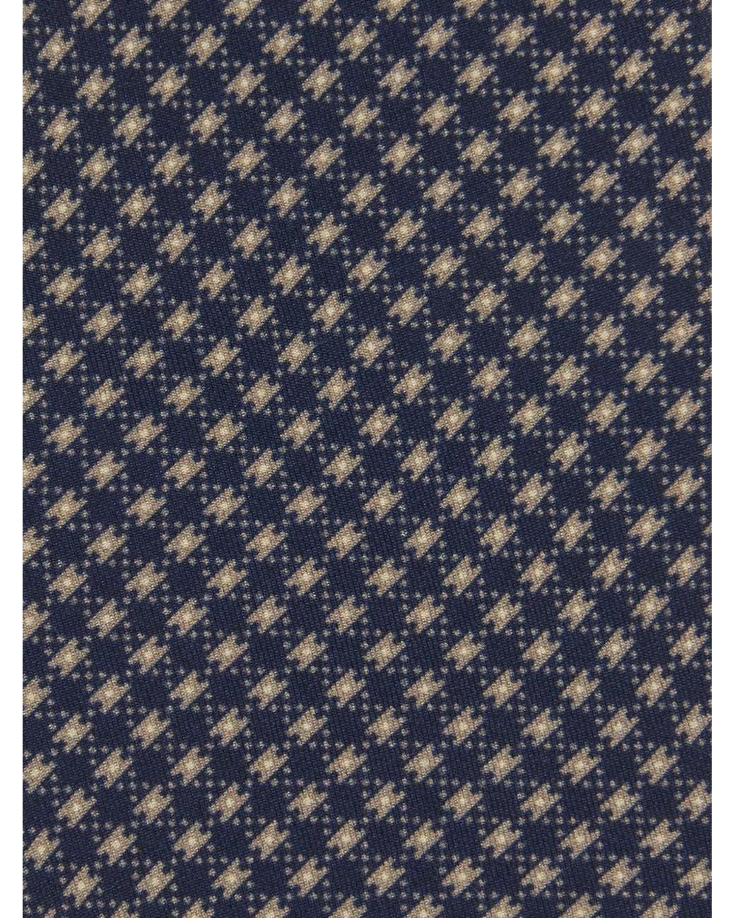 Corneliani Blue Houndstooth-Pattern Tie for men