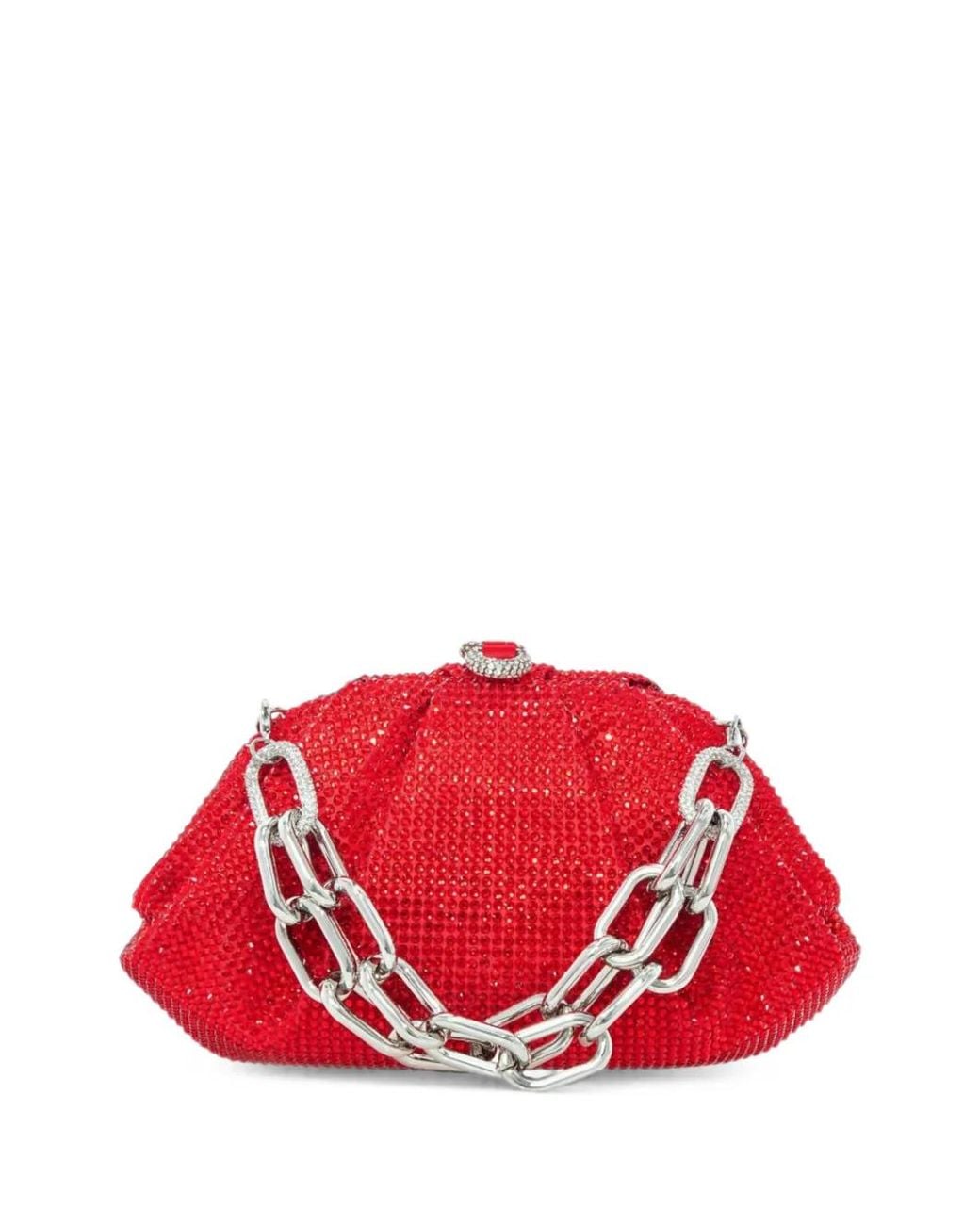 Judith Leiber Red Gemma Crystal-Embellished Clutch Bag