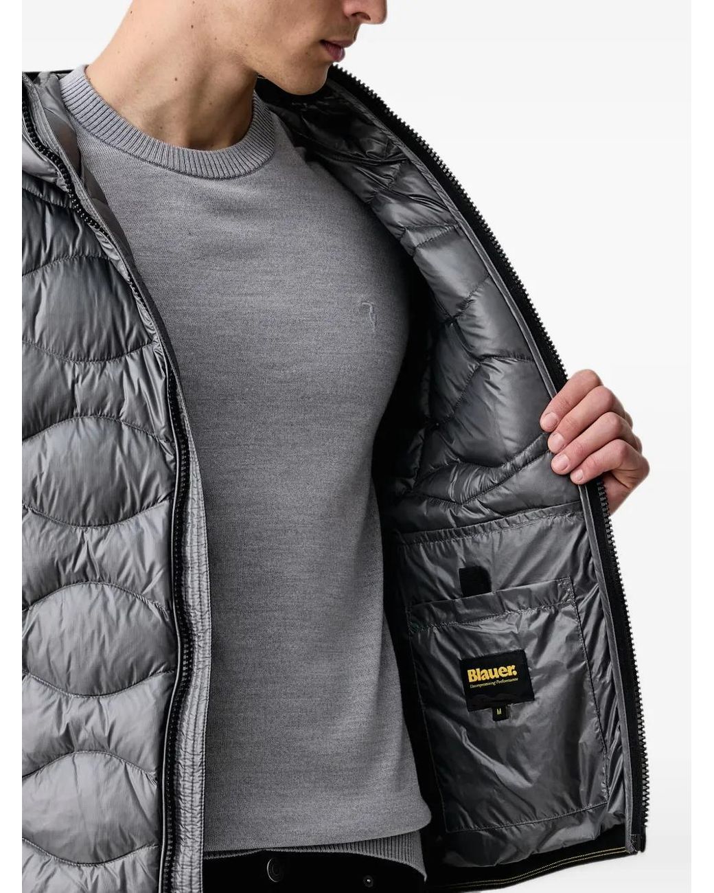 Giacca Trapuntata di Blauer in Gray da Uomo