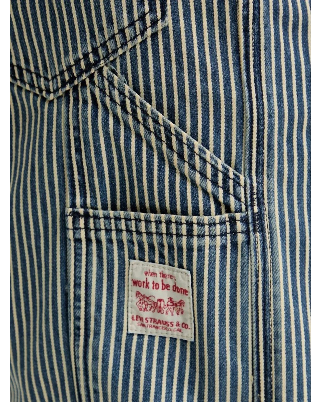Levi's Blue 568 Loose Carpenter Striped Denim Shorts for men