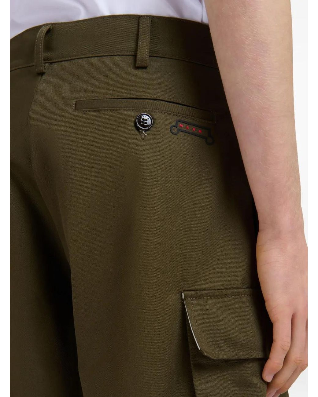 Marni Green Short À Poches Cargo for men