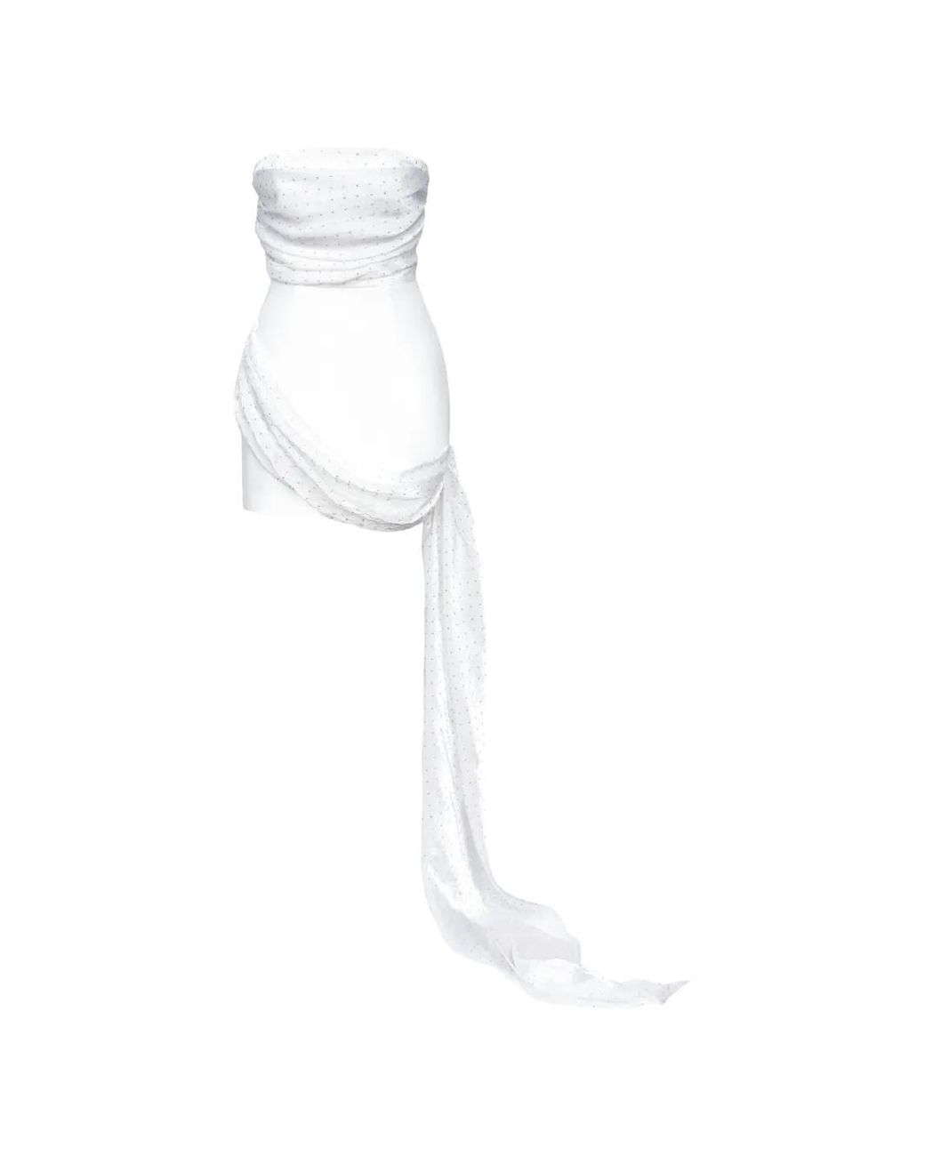 POST MERIDIEM White Rhinestone-Embellished Mini Dress