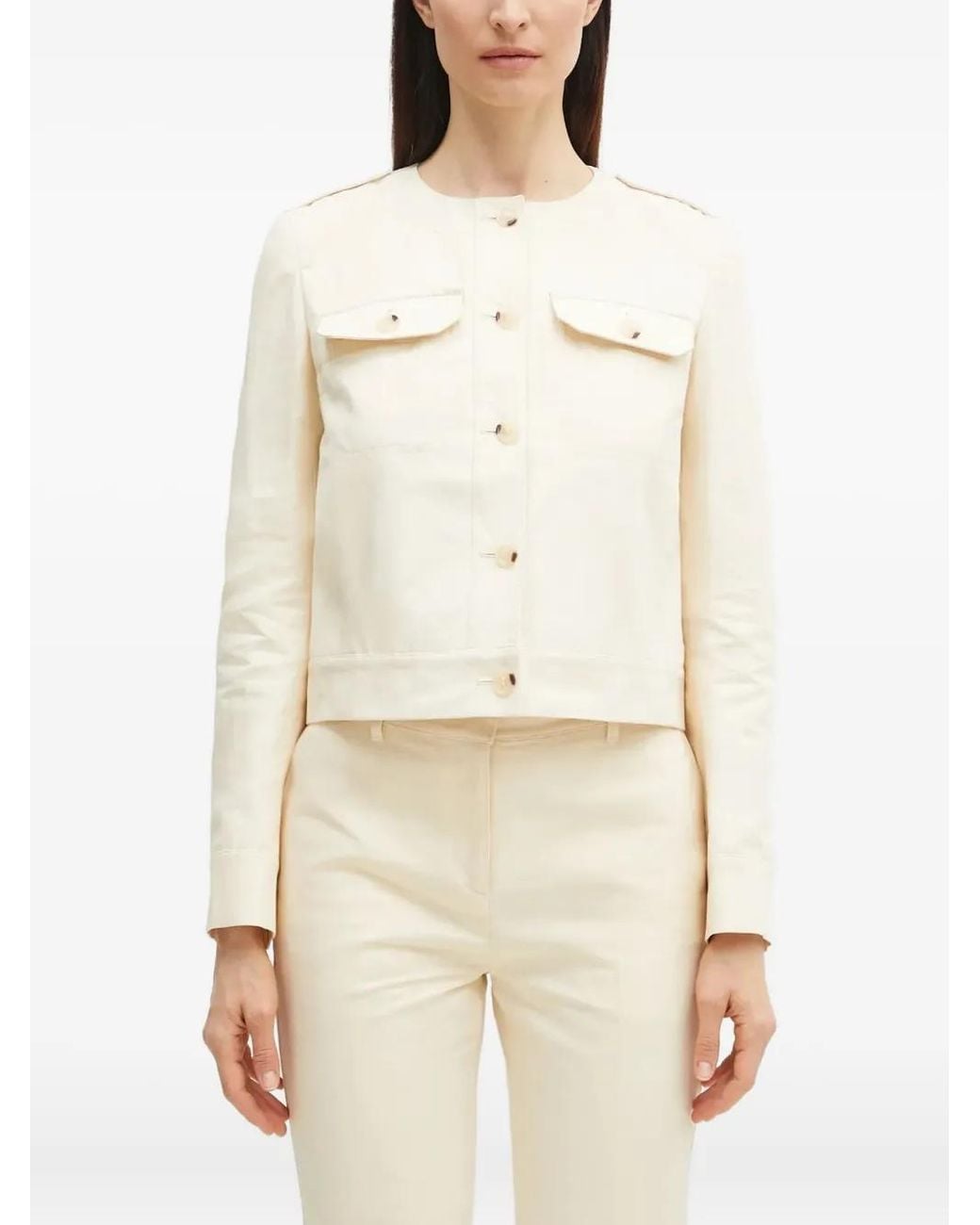 KENZO Natural Cotton Collarless Jacket