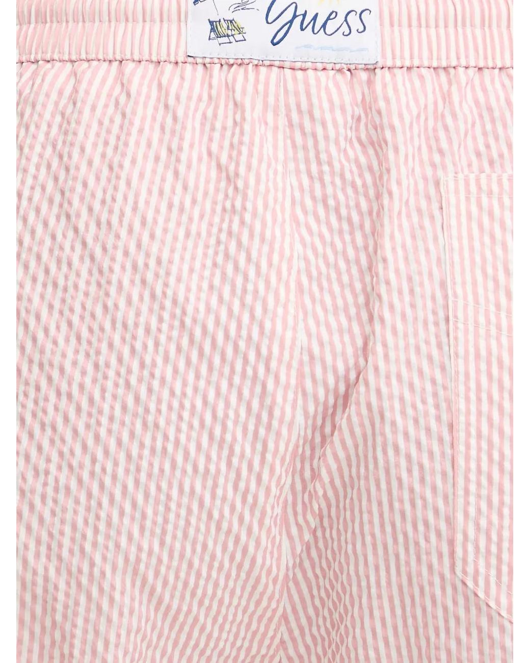 Guess Pink Stretch Swim Trunks for men
