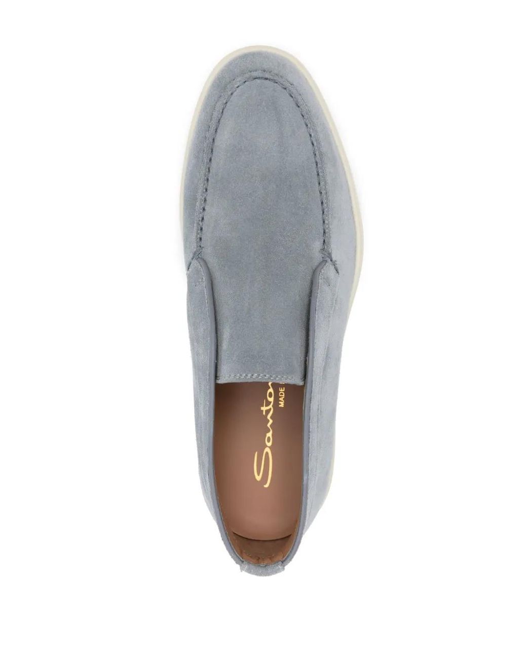 Santoni White Slip-On Suede Boots