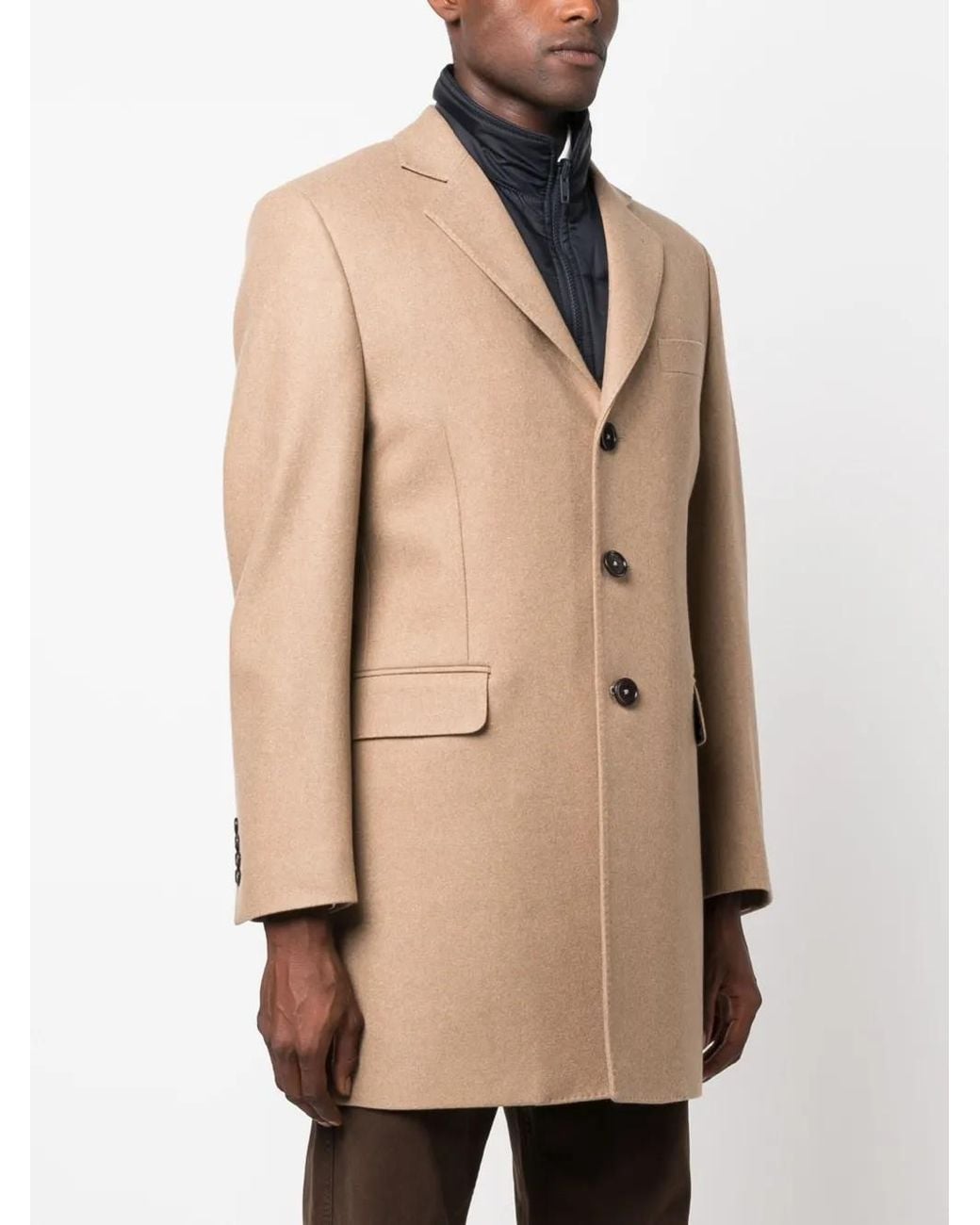 Fay Natural Easy Db Single-Breasted Layered Coat for men