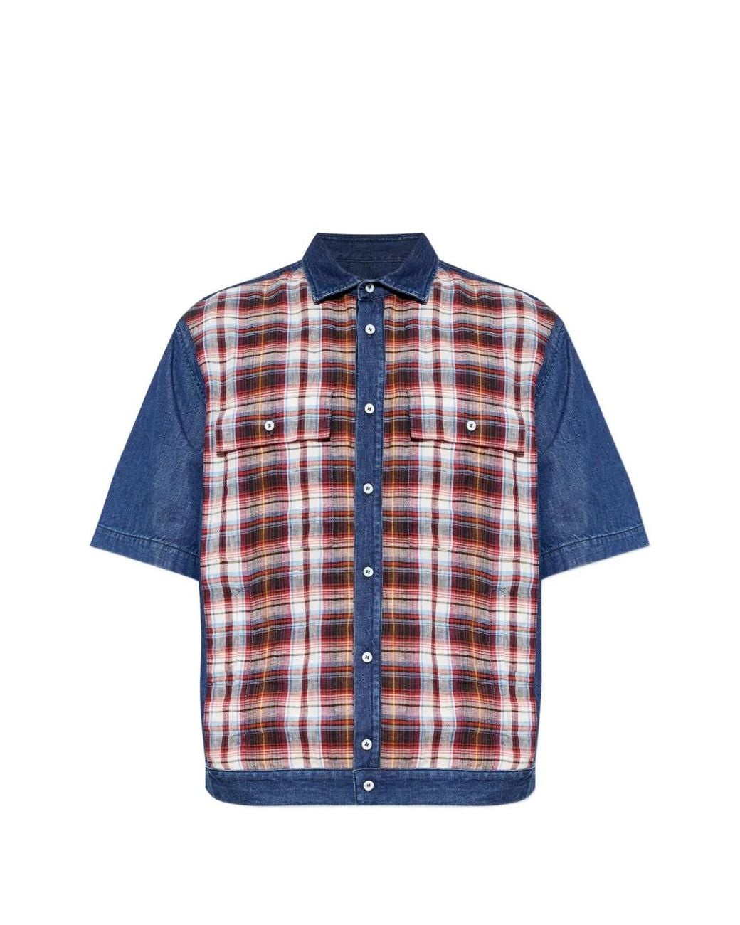 DSquared² Geruit Denim Overhemd in het Blue voor heren