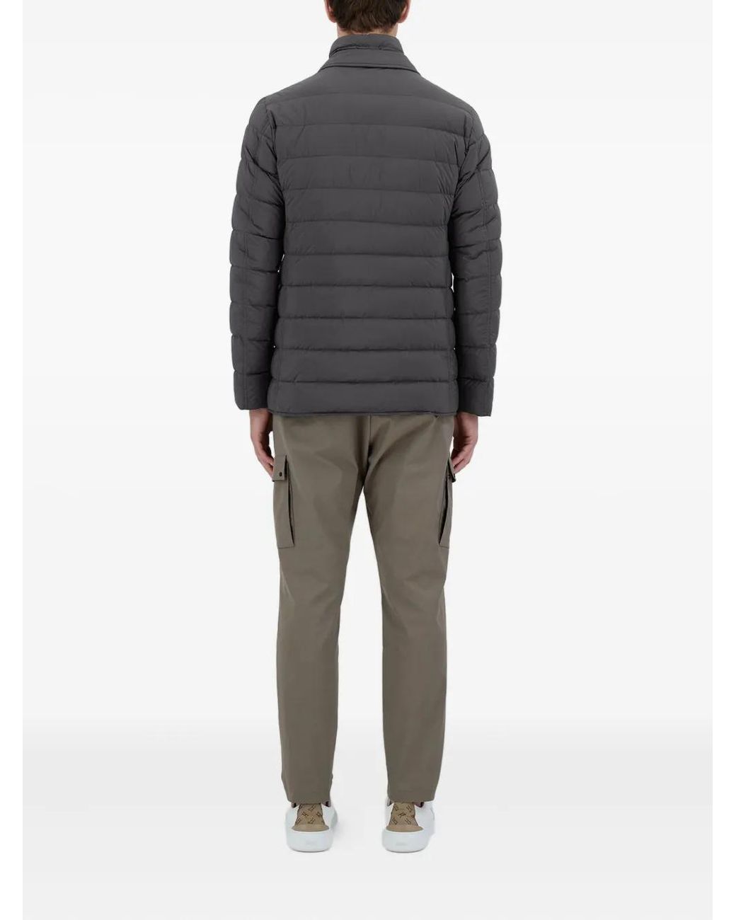 Herno Black Quilted Three-Button Padded Jacket for men