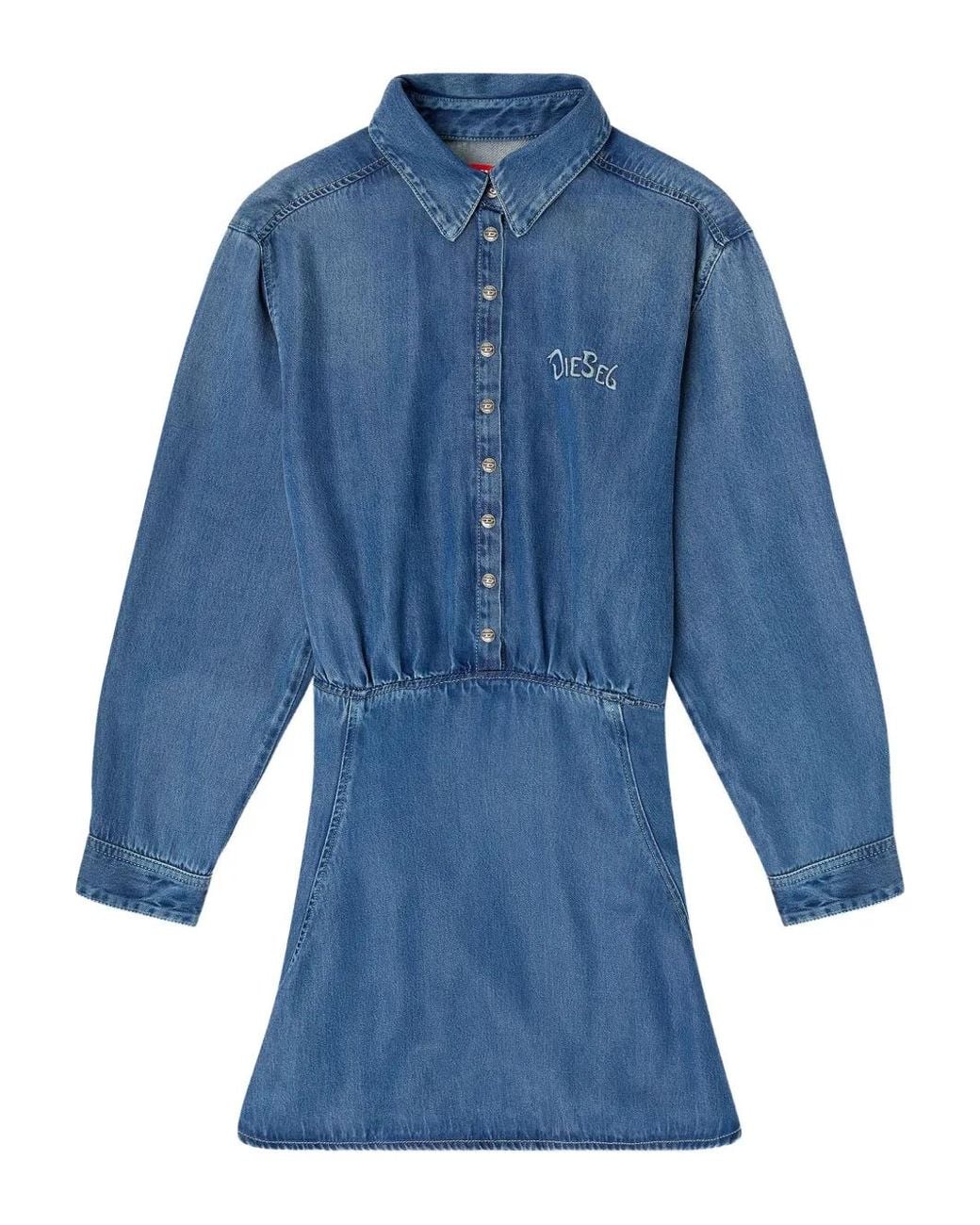 DIESEL Blue De-Drevia-S Buttoned Mini Dress