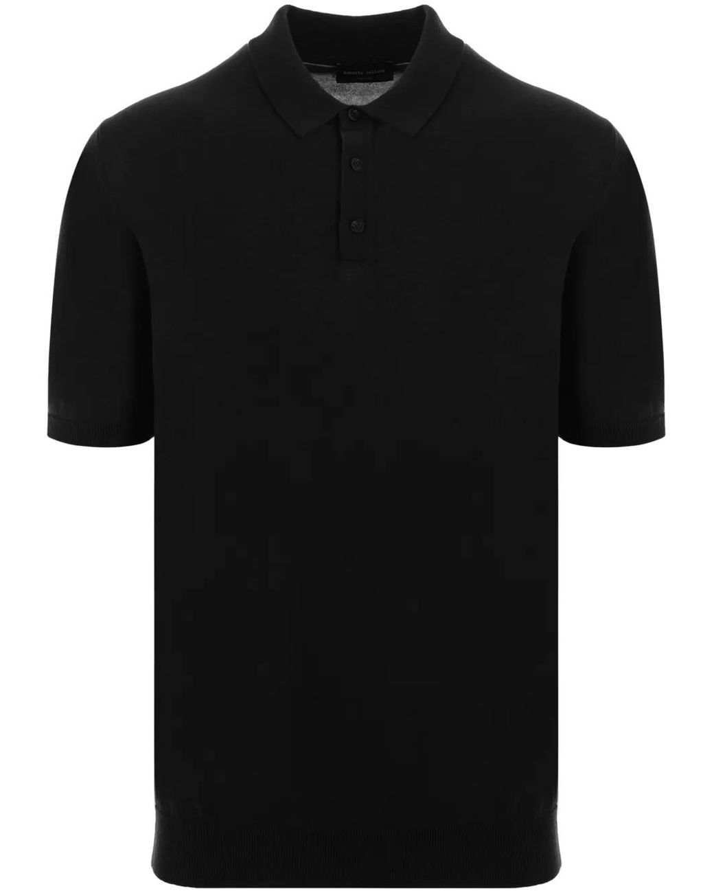 Roberto Collina Black Cotton Polo Shirt for men