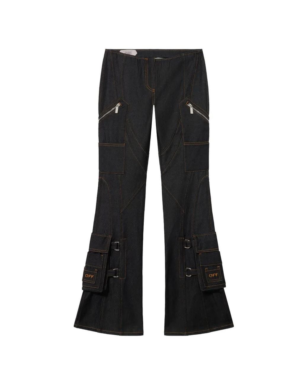 Off-White c/o Virgil Abloh Black Denim Pocket Belt Flare Trousers