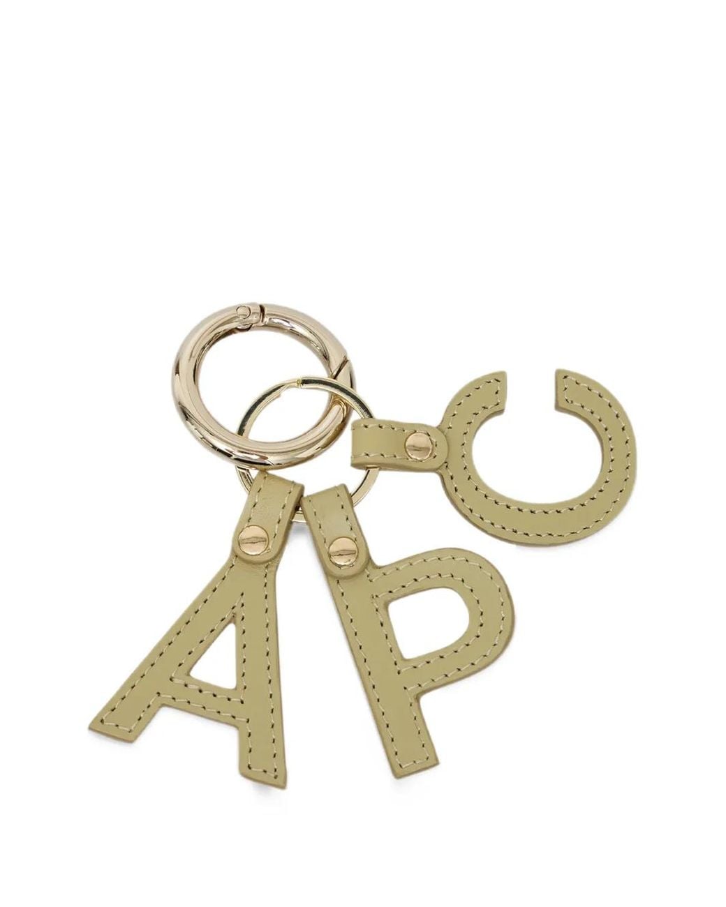 A.P.C. Metallic Logo-Charm Leather Keyring