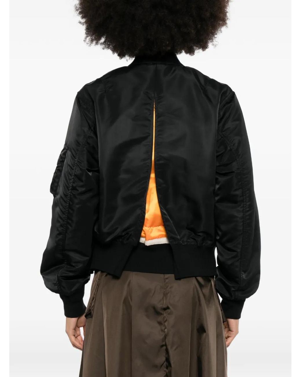 Undercover Black Layered-Design Bomber