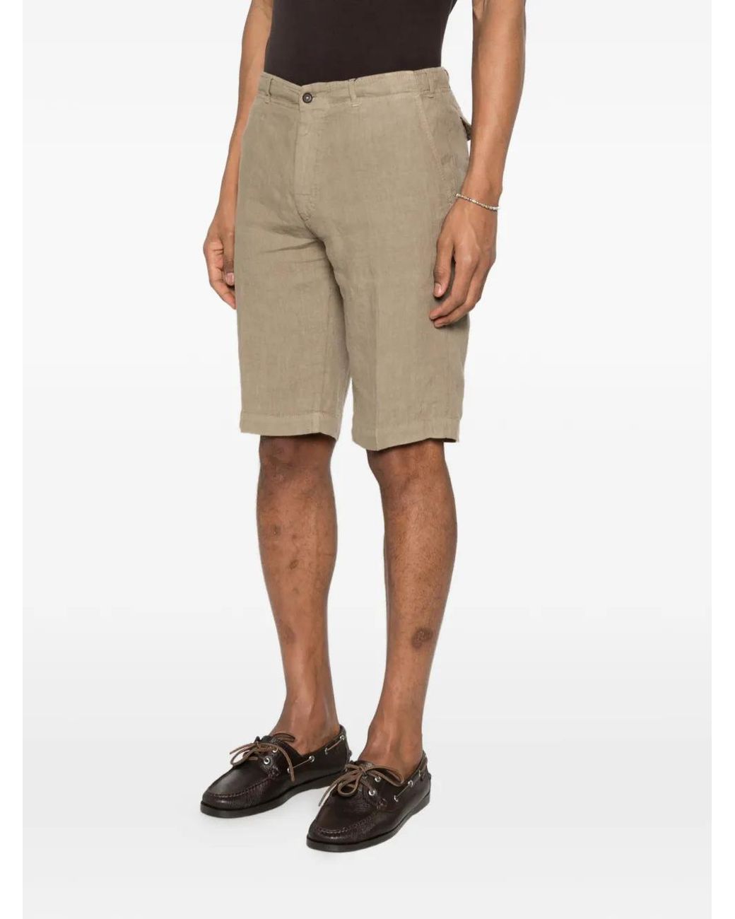 Corneliani White Button Shorts for men