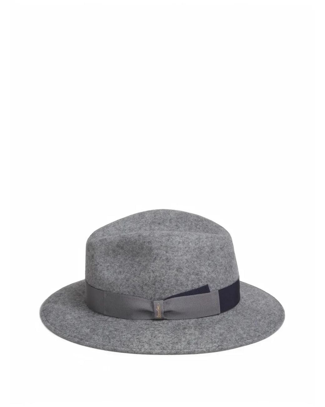 Borsalino Gray Country Grosgrain-Trim Fedora Hat for men