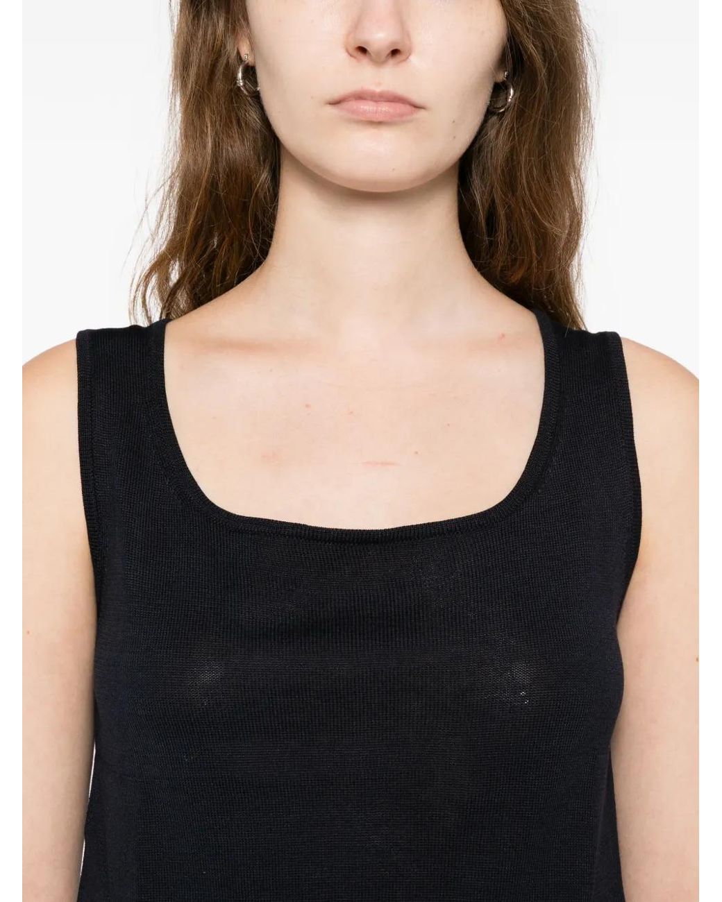 Oscar de la Renta Black Sleeveless Tank Top