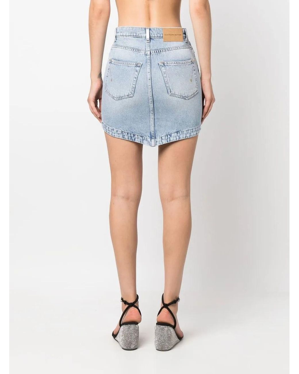 Alexandre Vauthier Blue High-Waisted Denim Skirt