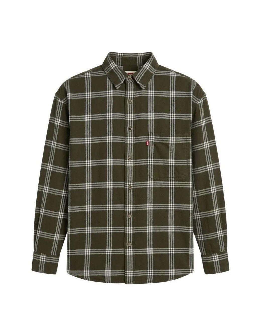 Levi's Nash Geruite Flanellen Blouse in het Green