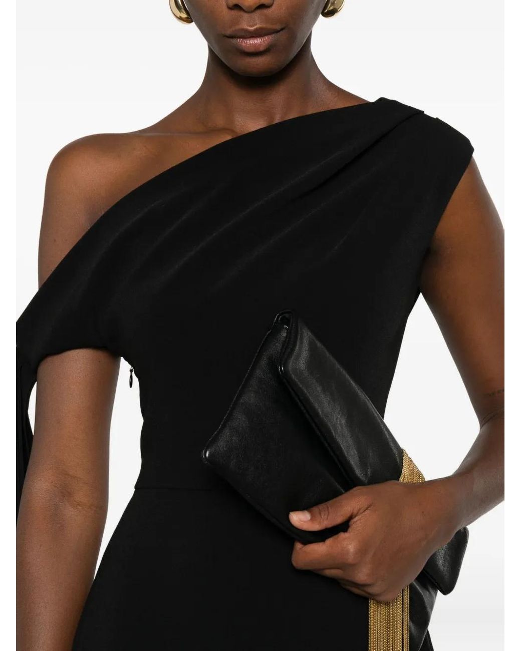 Solace London Black Irina Midi Dress