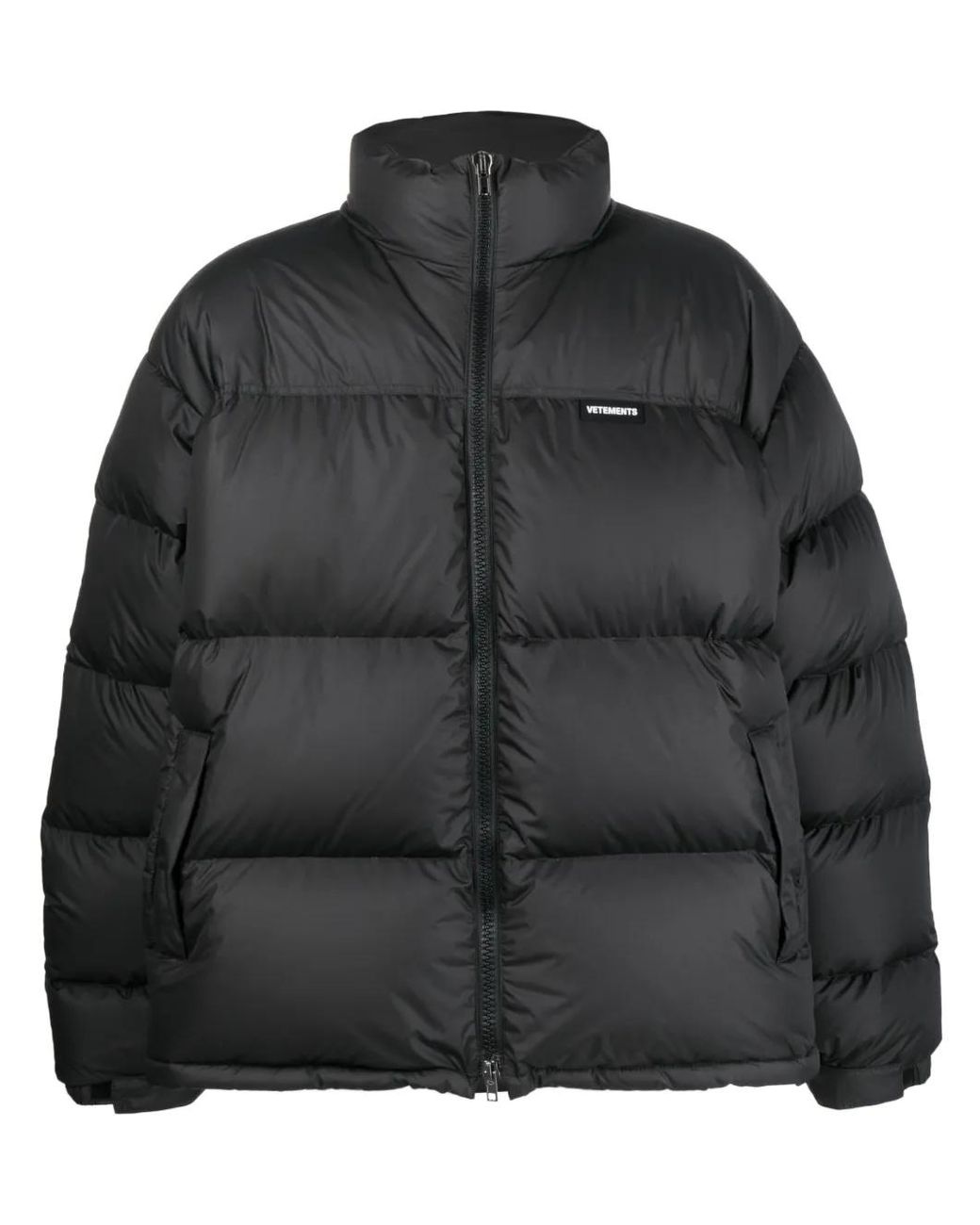 Vetements Black Funnel-Neck Puffer Jacket