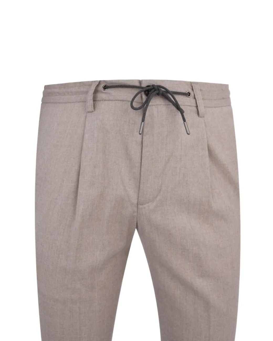Luciano Barbera Gray Pleated Drawstring Trousers for men