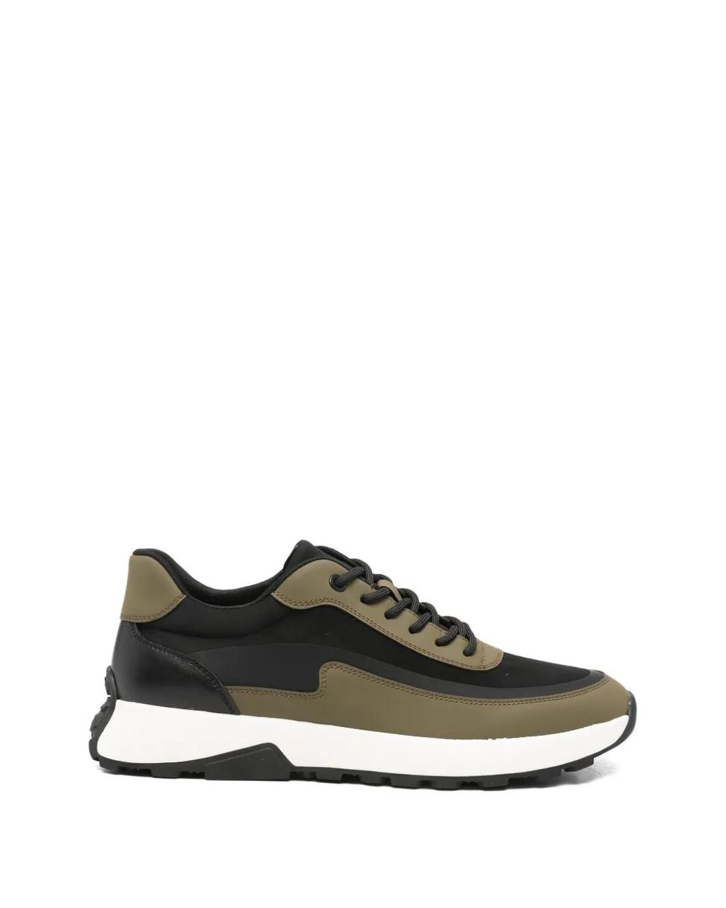 SERGIO MORETTI FIRENZE Green Panelled Lace-Up Sneakers for men