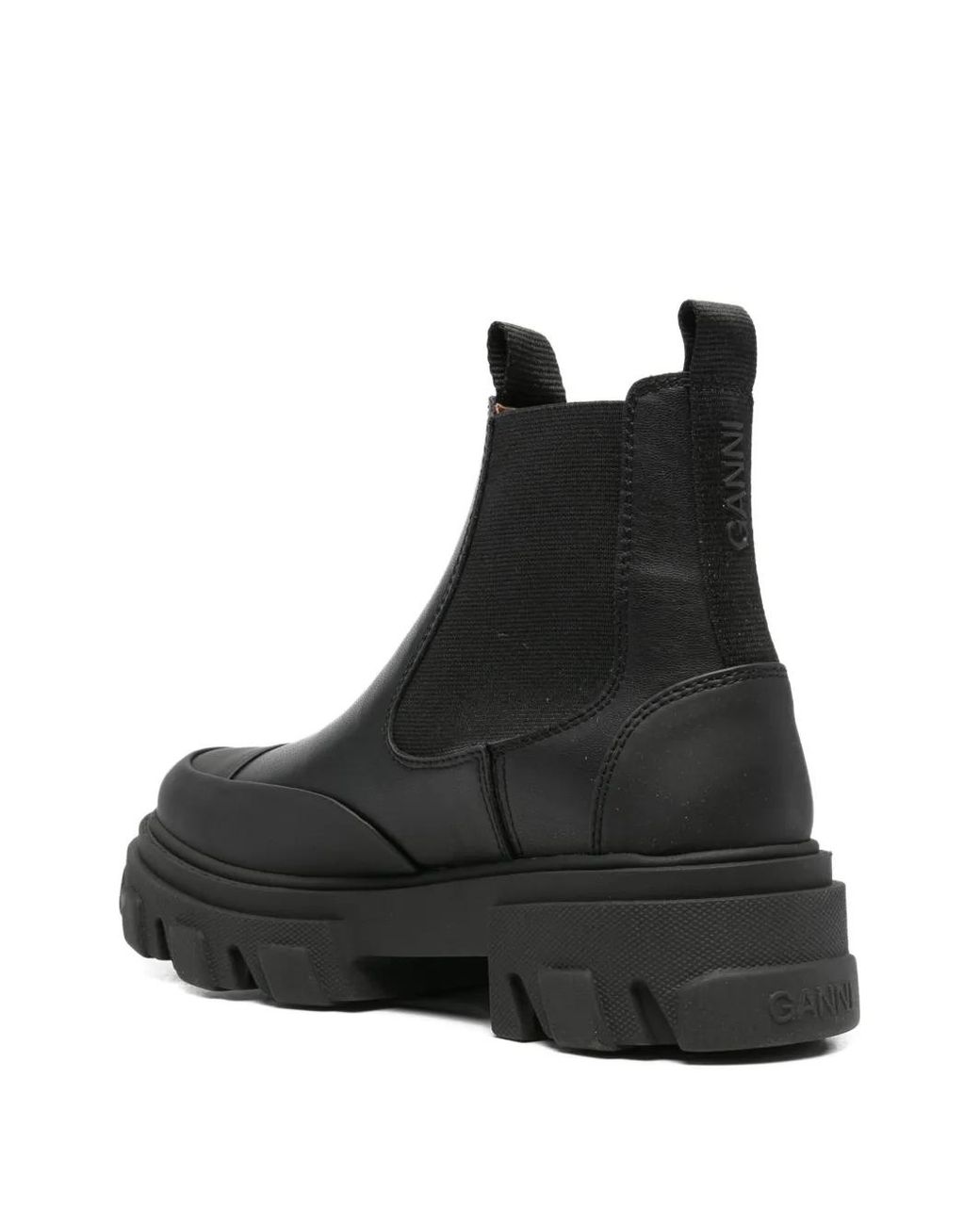 Ganni Black Chuncky-Sole Chelsea Boots