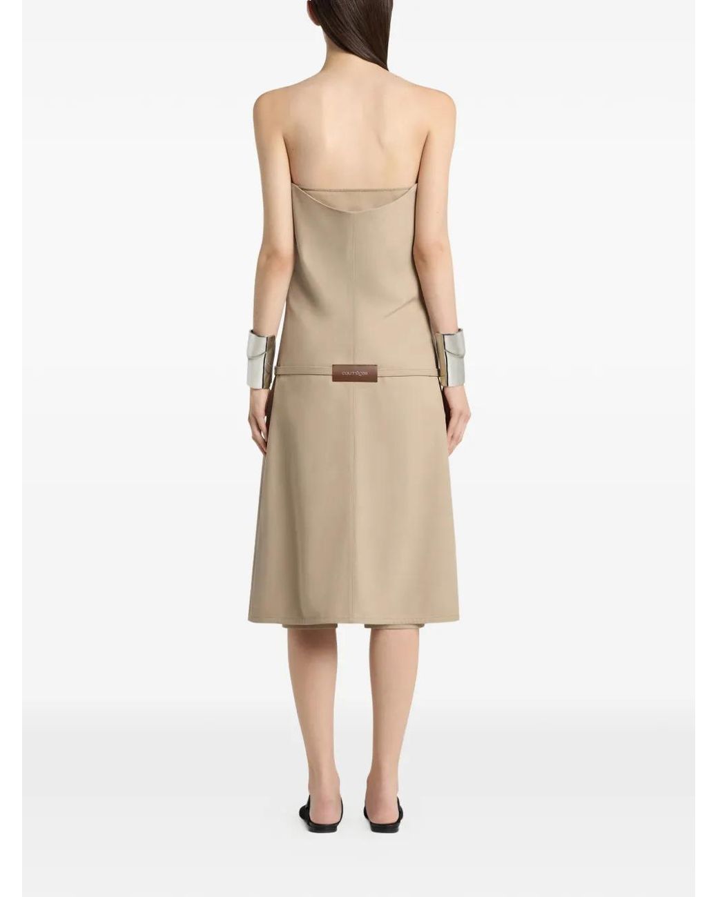 Courreges Natural Belted Strapless Playsuit