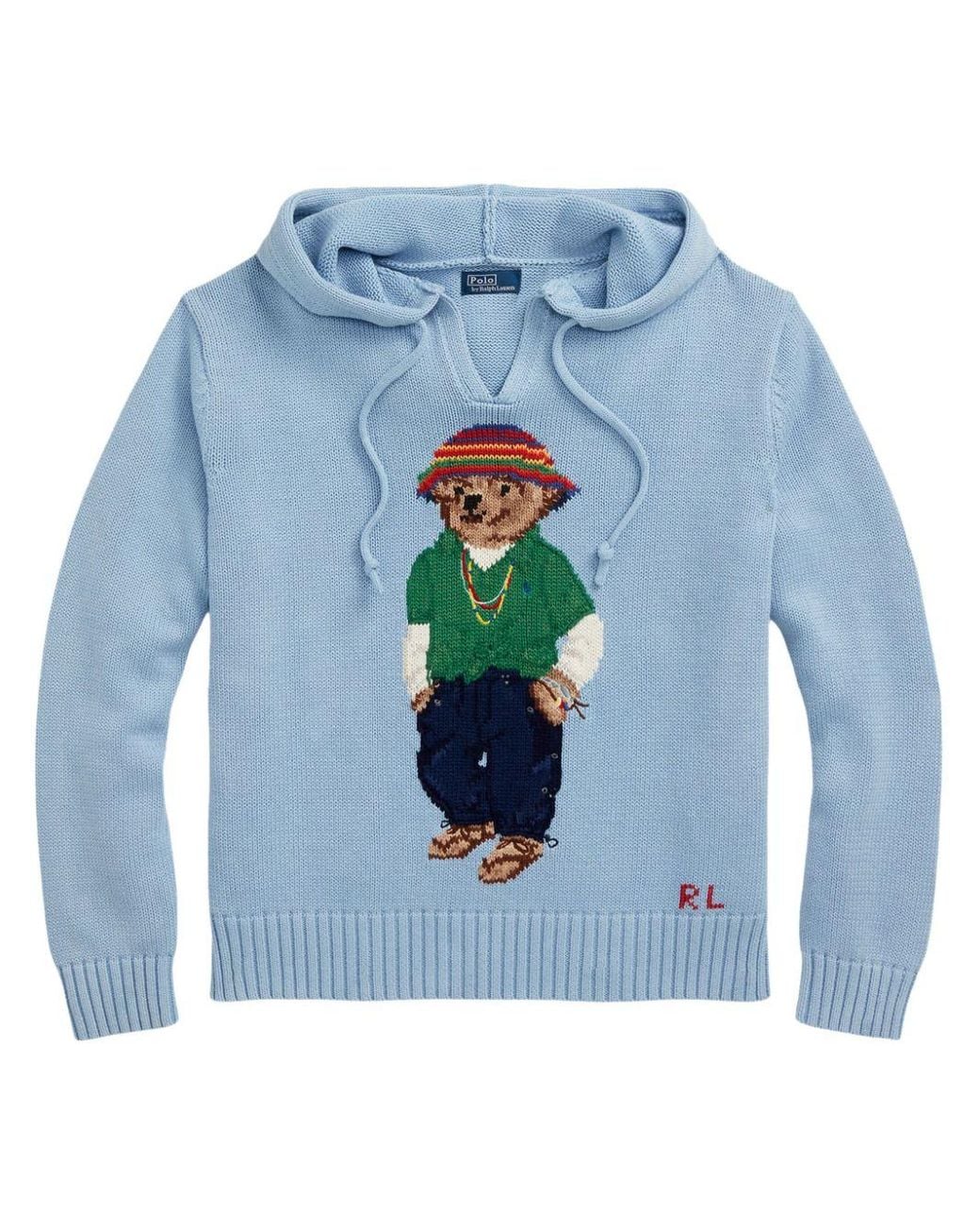 Polo Ralph Lauren Polo Bear Hooded T Shirt Blue Size 2xl
