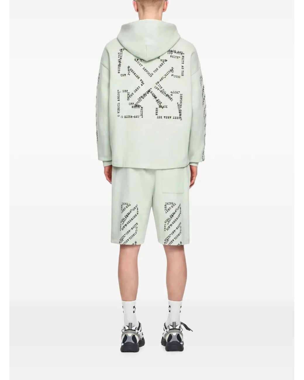 Off-White c/o Virgil Abloh Natural Type Arrow Diagonal Printed Hoodie for men