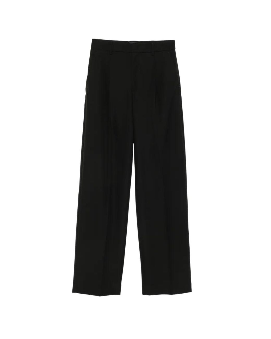 PT Torino Black Pleated Wool Trousers