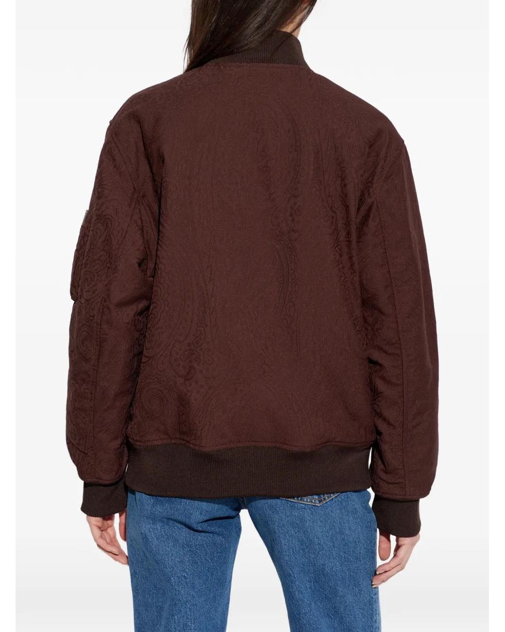 Etro Purple Paisley-Pattern Bomber Jacket