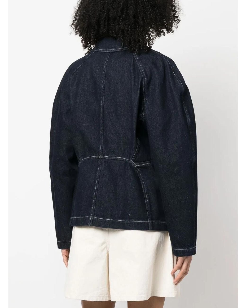 Alberta Ferretti Blue Single-Breasted Denim Blazer
