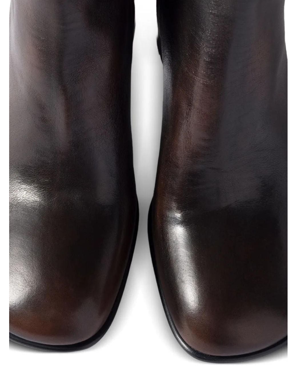 Miu Miu Black Fumé Leather Ankle Boots 65