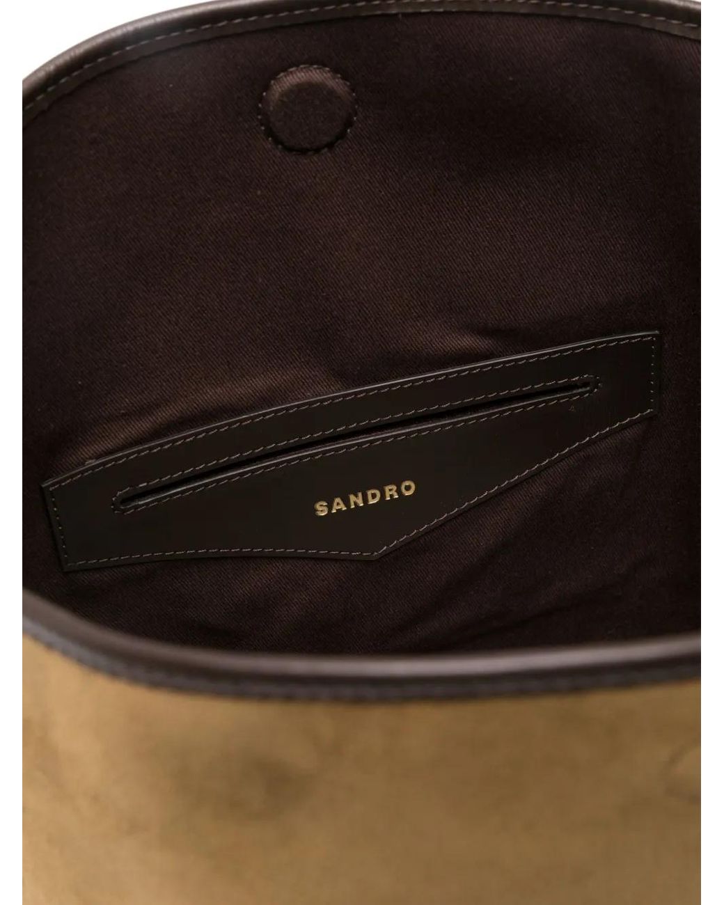 Sandro Brown Suede And Leather Bucket Bag